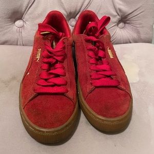 Puma Suede red shoes